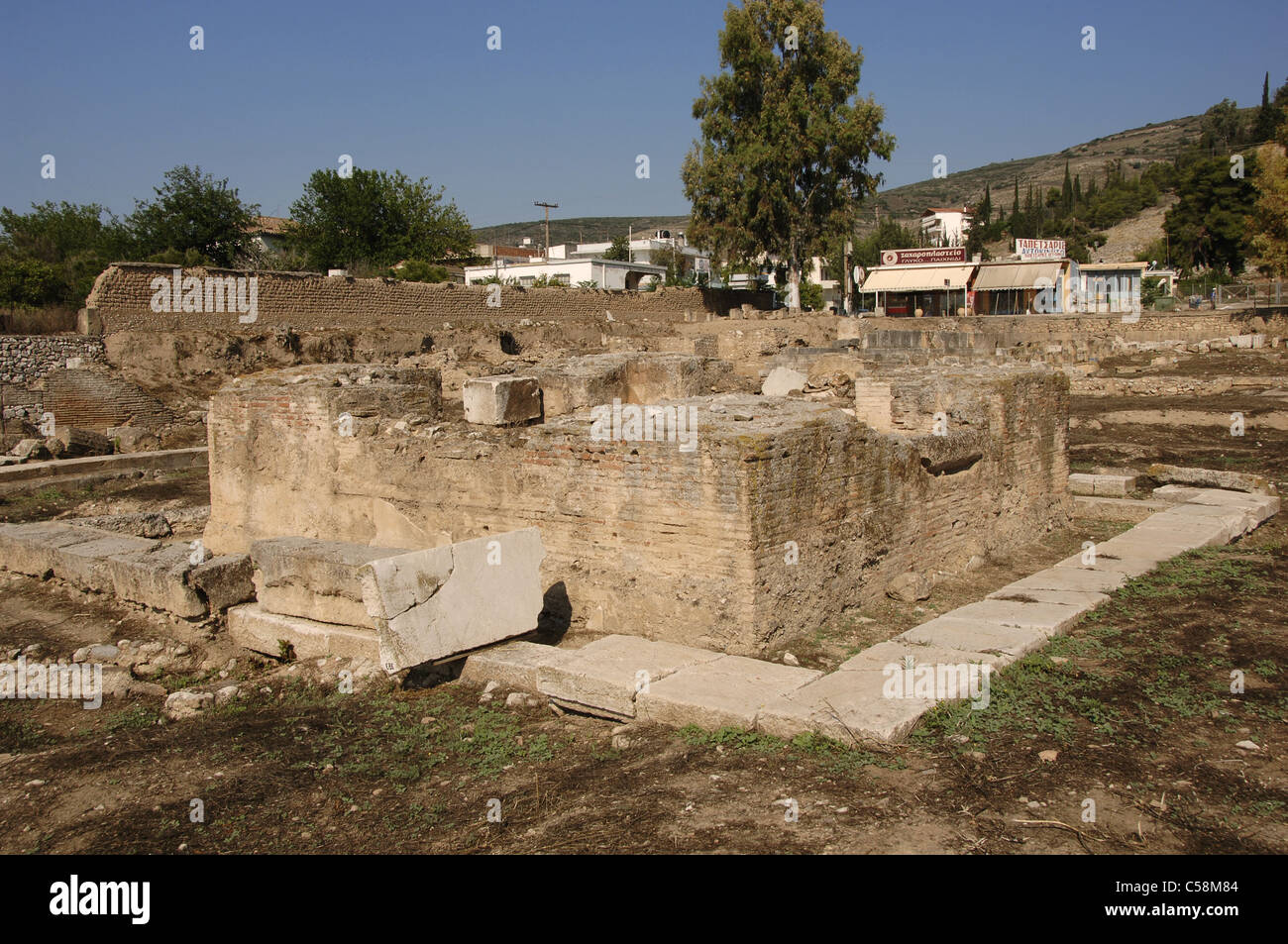 Griechenland. Argos. Römischen Bäder. Die Ruinen. Region Peloponnes. Stockfoto