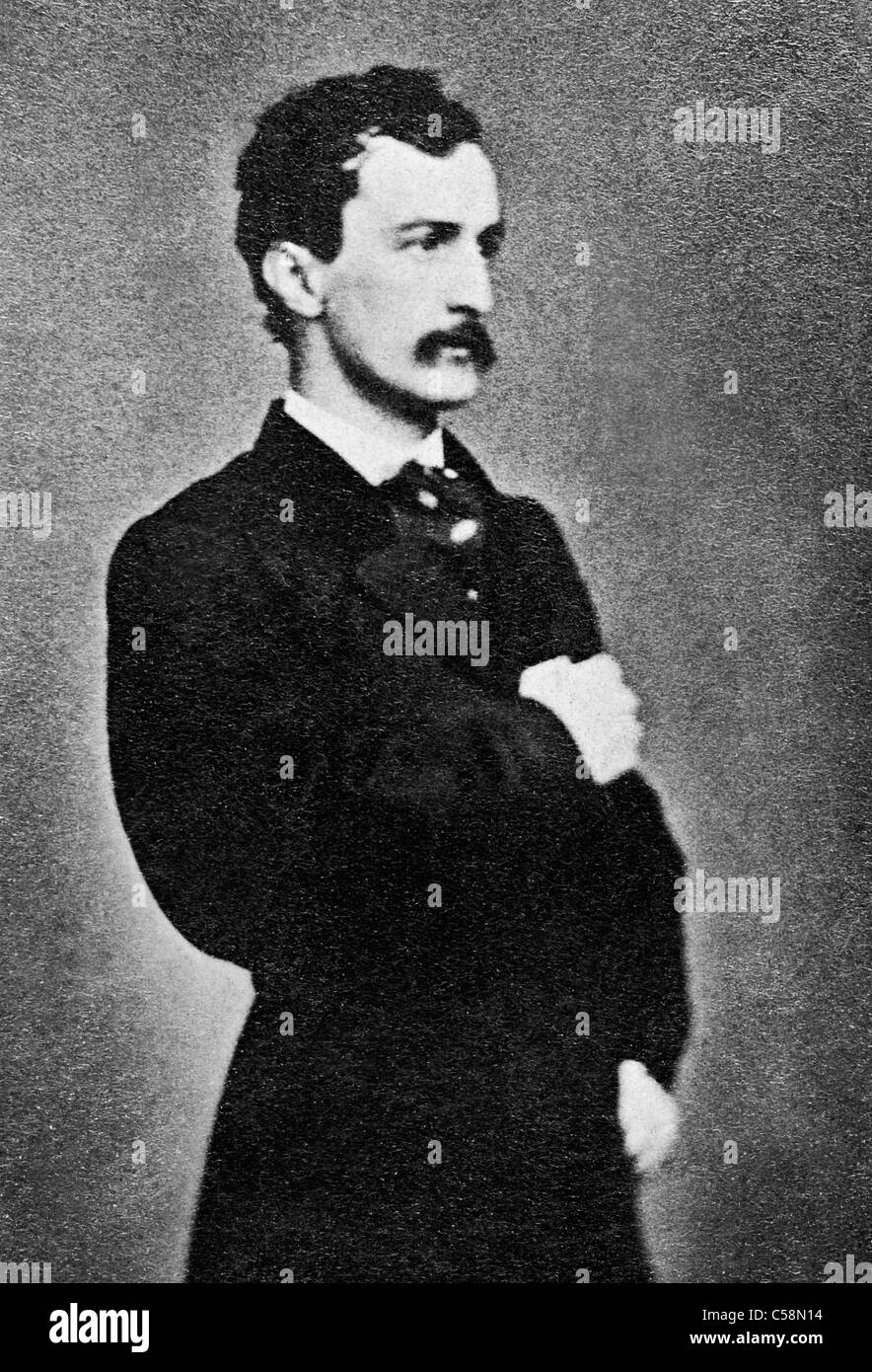 Portraitfoto von Schauspieler John Wilkes Booth (1838-1865) - der Mann, der US-Präsident Abraham Lincoln im April 1865 ermordet. Stockfoto