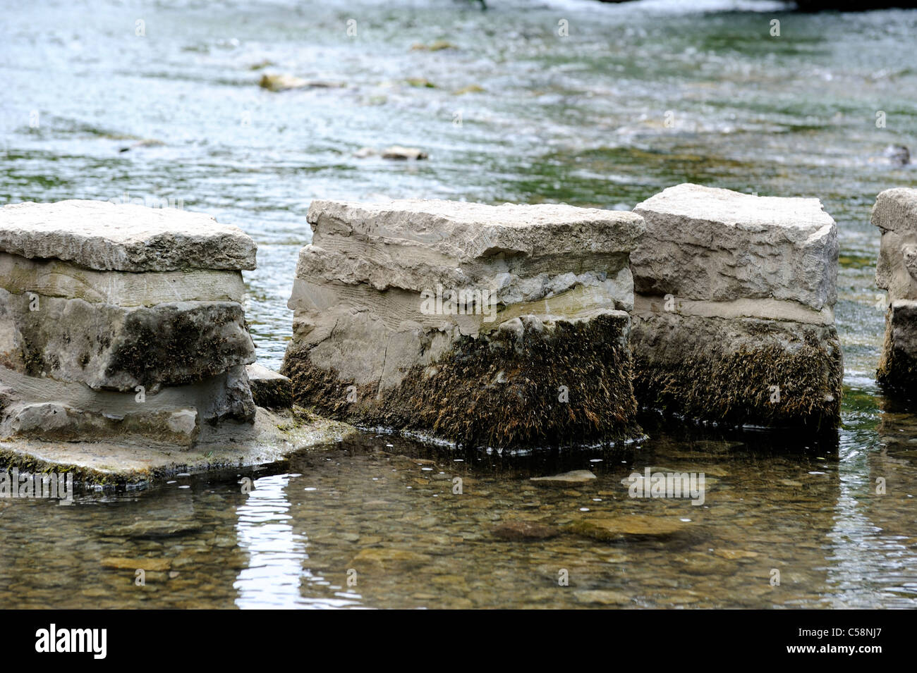 Stepping Stones Dovedale Derbyshire England uk Stockfoto