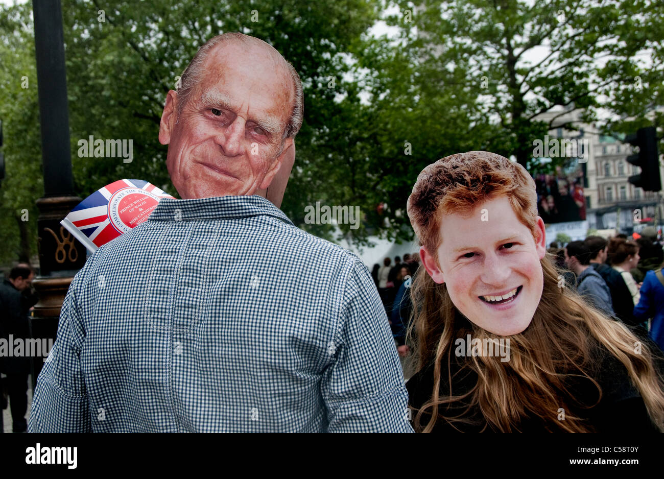Feiern in London für die königliche Hochzeit von William und Kate Stockfoto