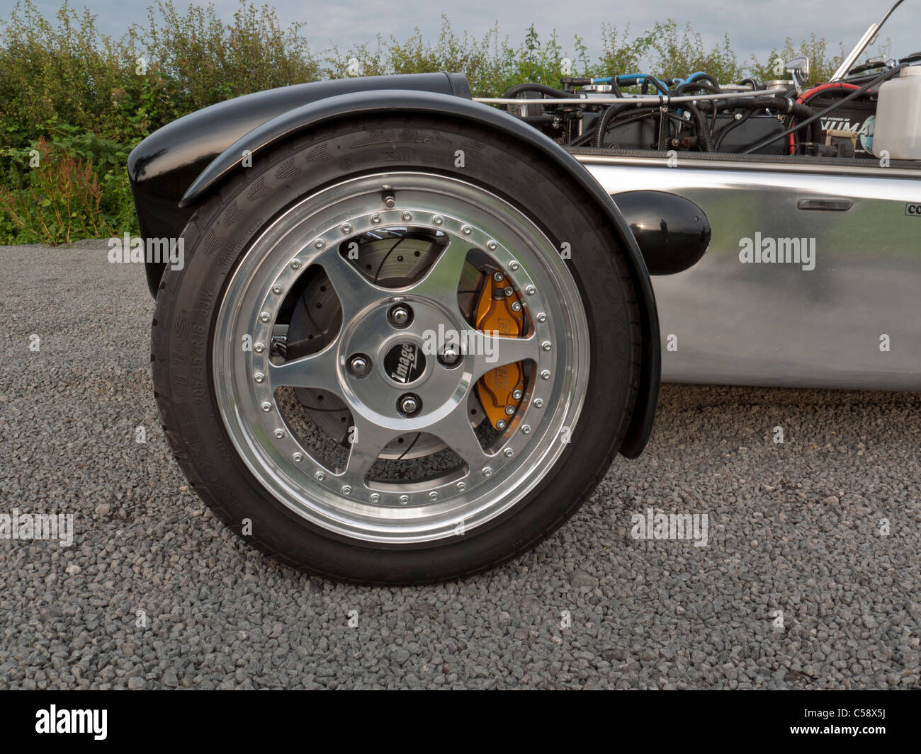 Image Wheels Ltd. split Felge Rad auf ein Dax Rush-Kit-Car mit einem Sierra Cosworth Turbo-Motor Stockfoto