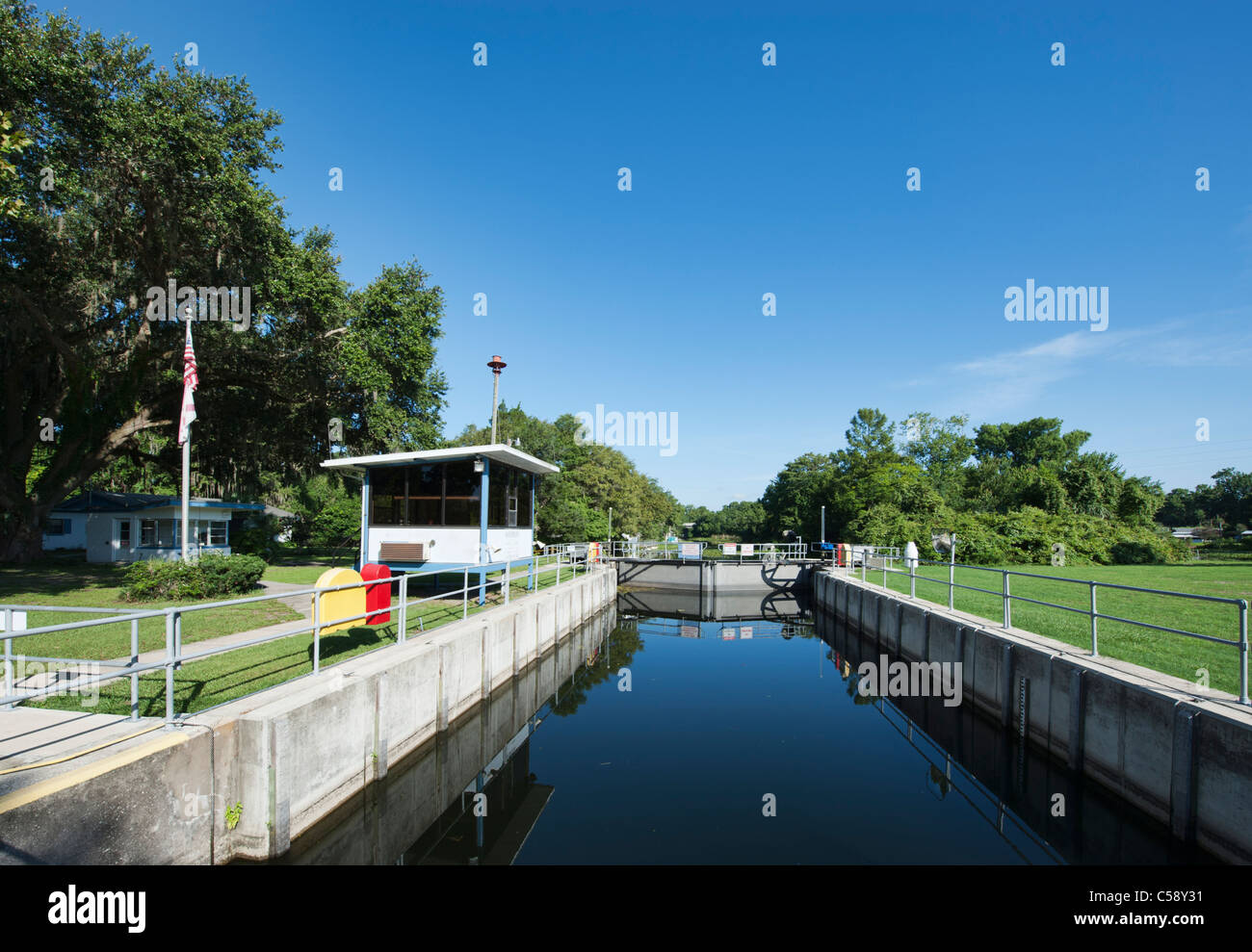 St. Johns Wassersammler Bezirk Burrell und Dam Abflußkanal Leesburg, Florida Stockfoto