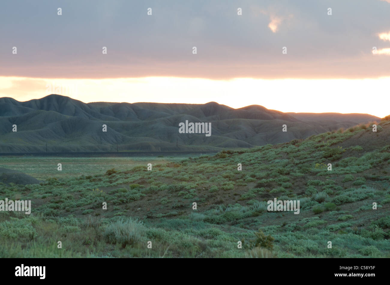 Sonnenaufgang an der i-70 in Utah Stockfoto