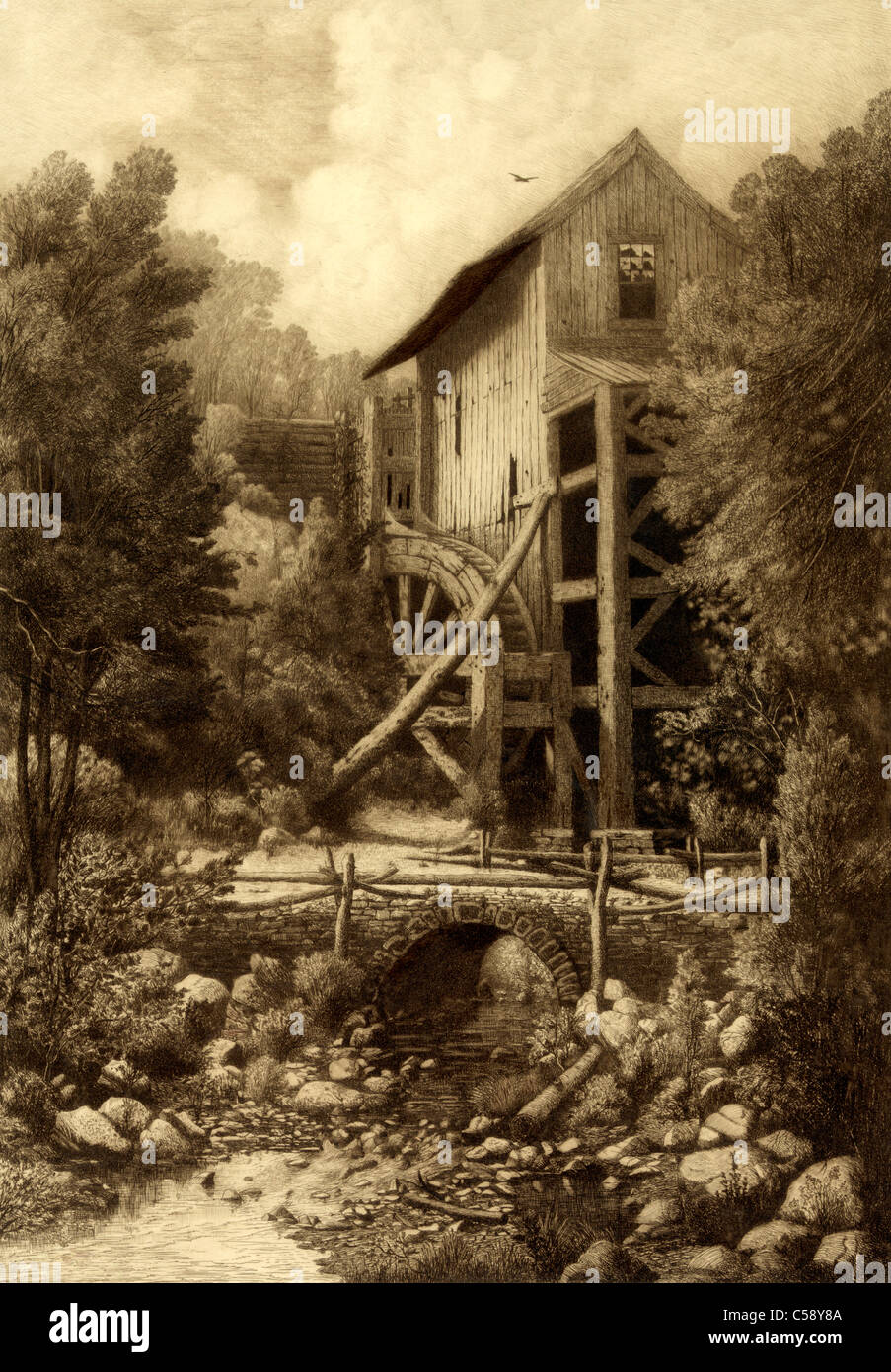 Ensinore Mühle, ca. 1887 Stockfoto