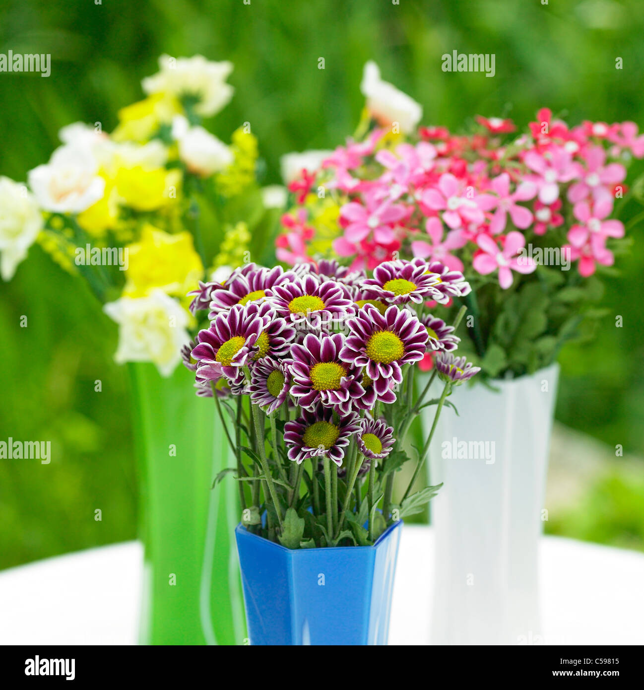 Nahaufnahmen von Blumen in vase Stockfoto