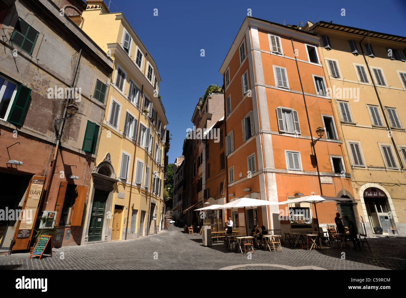 Italien, Rom, jüdisches Ghetto, Piazza Costaguti und Via di Santa Maria del Pianto Stockfoto
