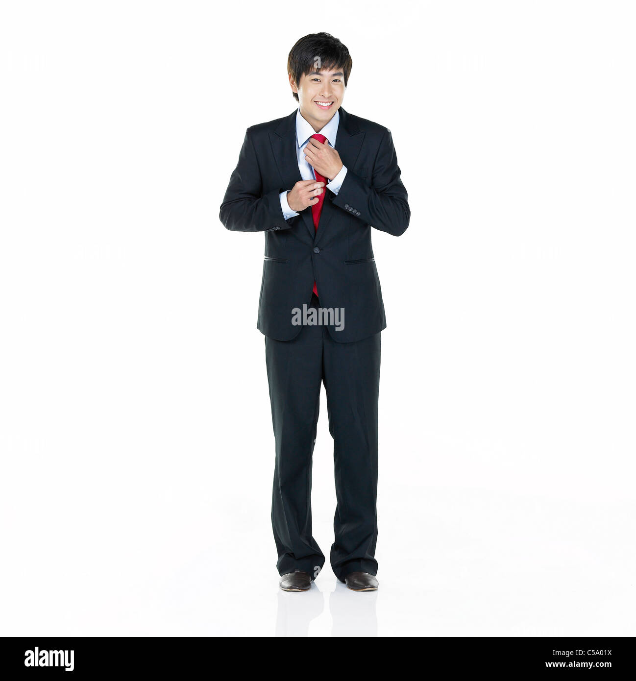 Porträt des Kaufmanns stehen Stockfoto