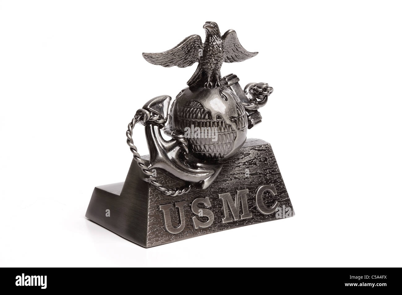 USMC (United States Marine Corps) Symbol isoliert auf einem weißen Hintergrund. Stockfoto