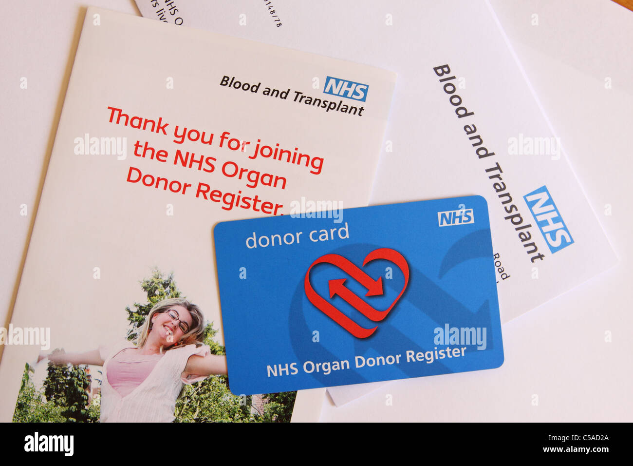 NHS Organspendeausweis Stockfoto