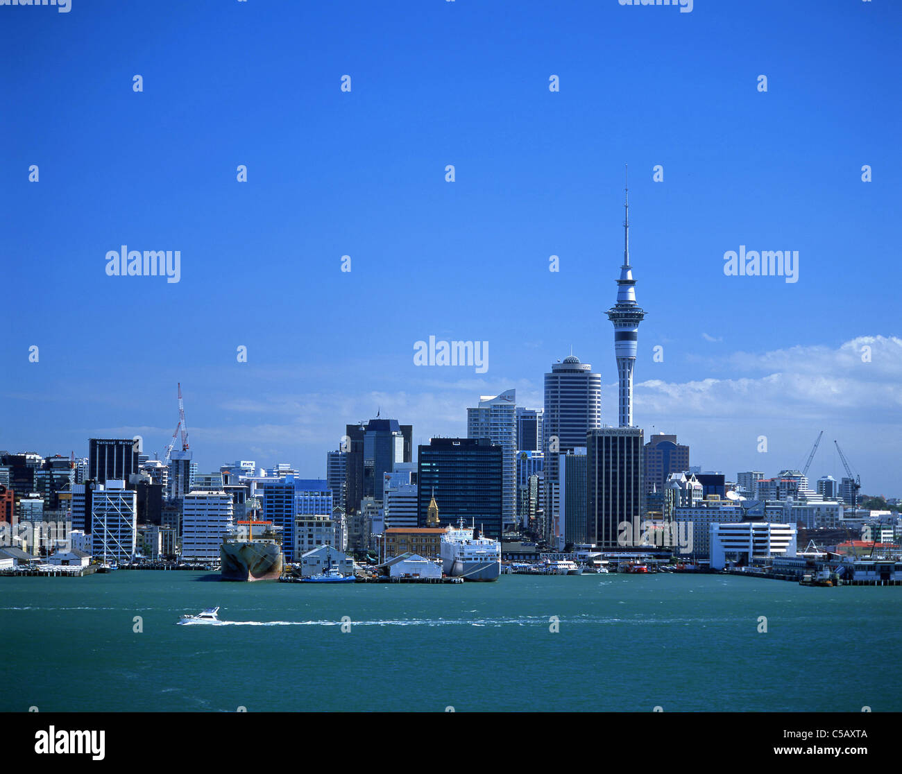 Ansicht von Stadt und Hafen, Auckland, Auckland Region, Nordinsel, Neuseeland Stockfoto
