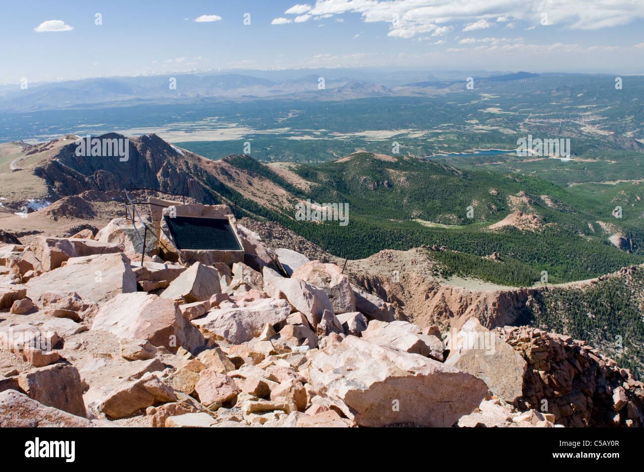 Spitze des Pikes Peak, Colorado, USA, National Forest Stockfoto