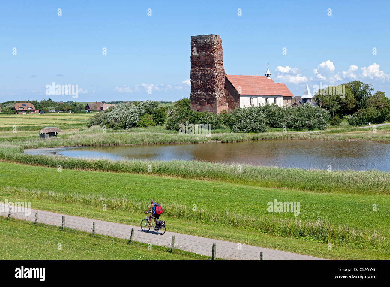 alte Insel Kirche, die Insel Pellworm, Nordfriesland, Schleswig-Holstein, Deutschland Stockfoto