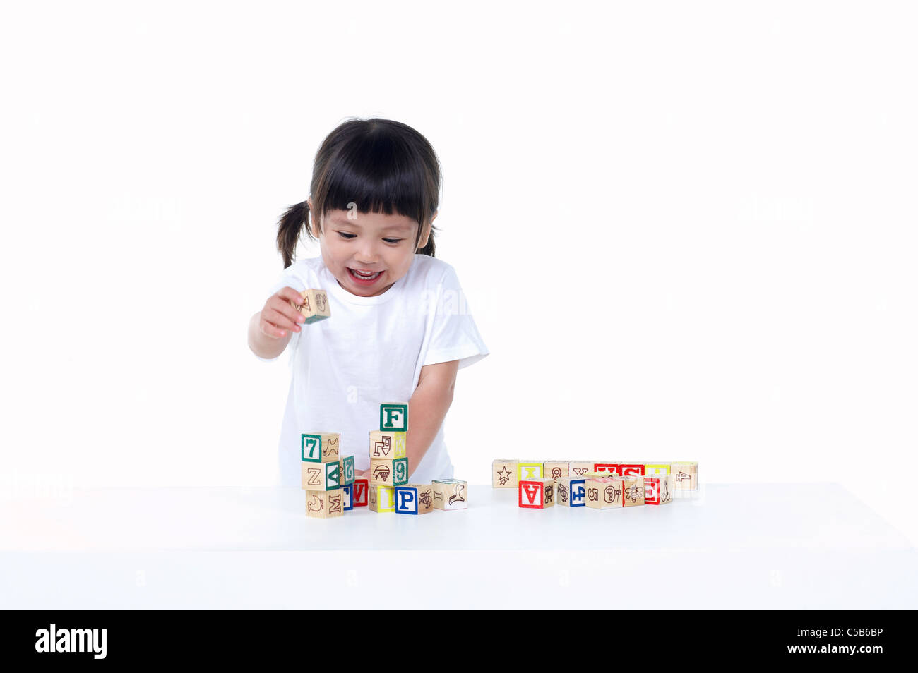 Nahaufnahme von Kindern mit text Stockfoto