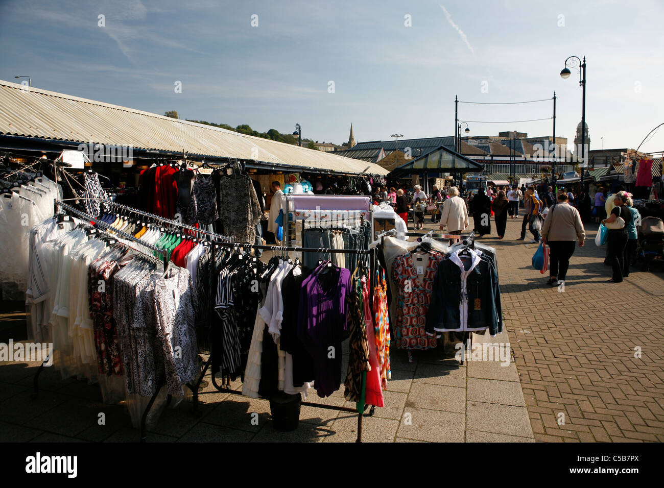 Dewsbury Markt in West Yorkshire Stockfoto