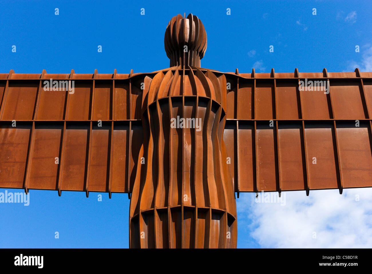 Nahaufnahme des Engels der Nord-Skulptur von Antony Gormley, Gateshead, Tyne and Wear, North East England, UK Stockfoto