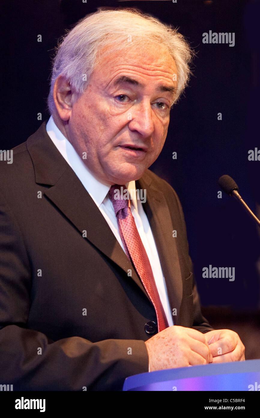 Dominique Strauss-Kahn internationalen Währungsfonds IWF Präsident Skandal Porträt Kopf Ausdruck Narren Stockfoto