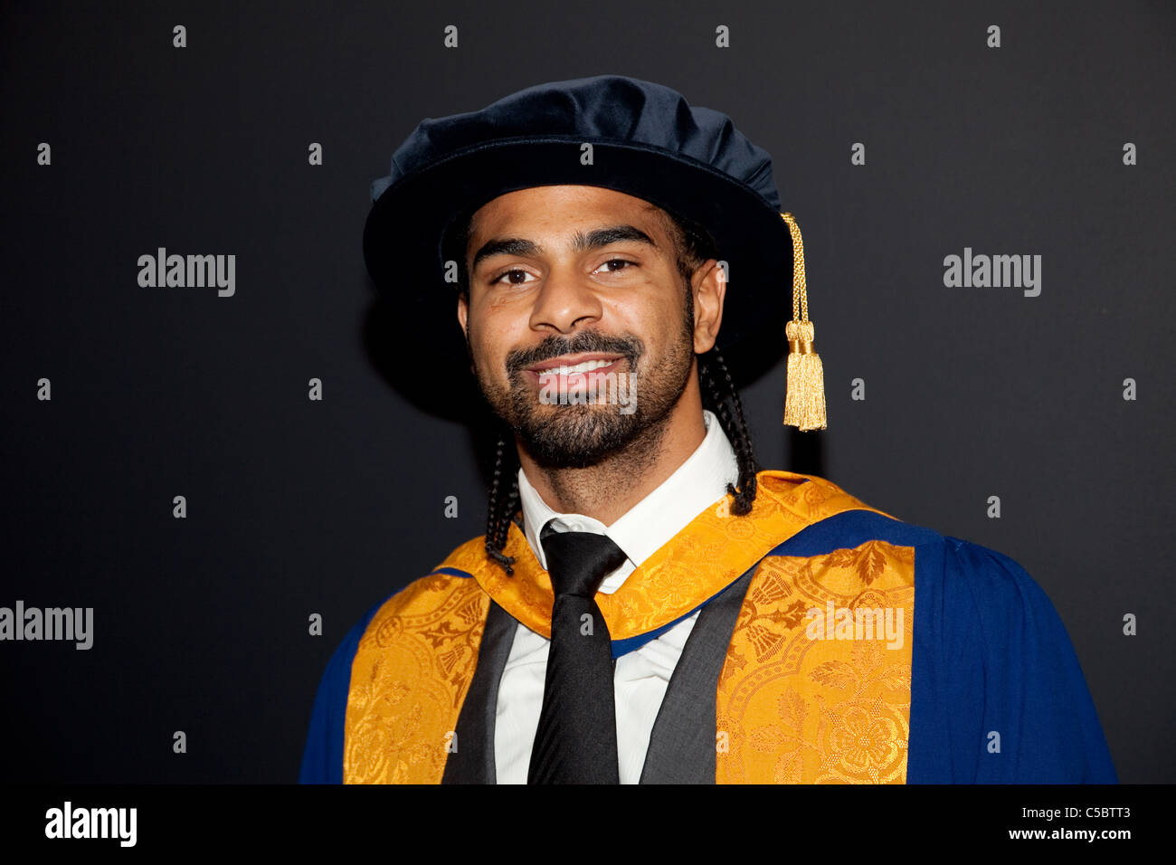 Box-Champion David Haye Schwergewicht erhält einen Ehrendoktor Wissenschaft an der Universität Cambridge Stockfoto