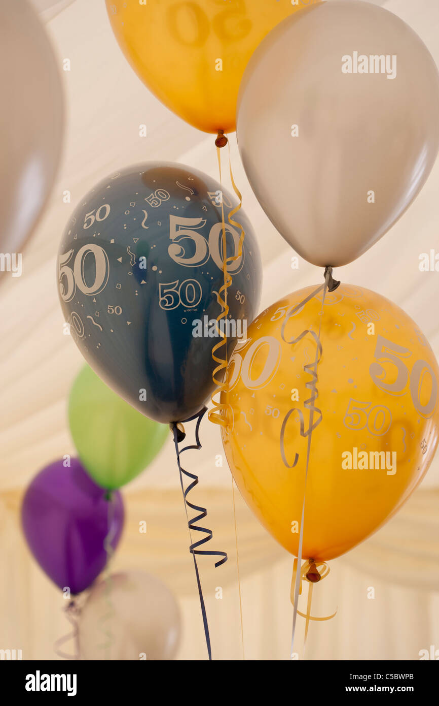 50. Geburtstag Luftballons Stockfoto