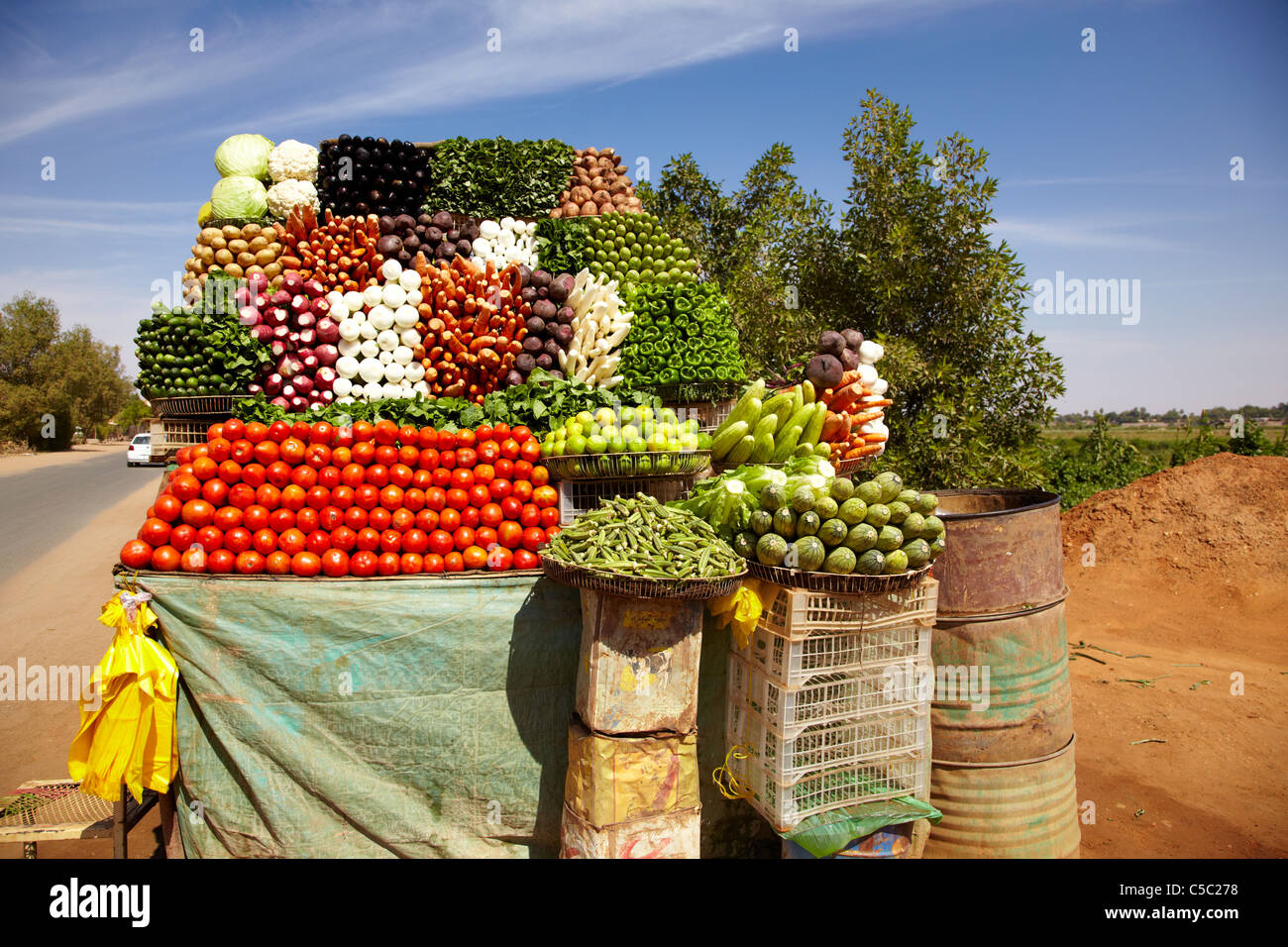 Gemüse stehen, Omdurman, Nord-Sudan, Afrika Stockfoto