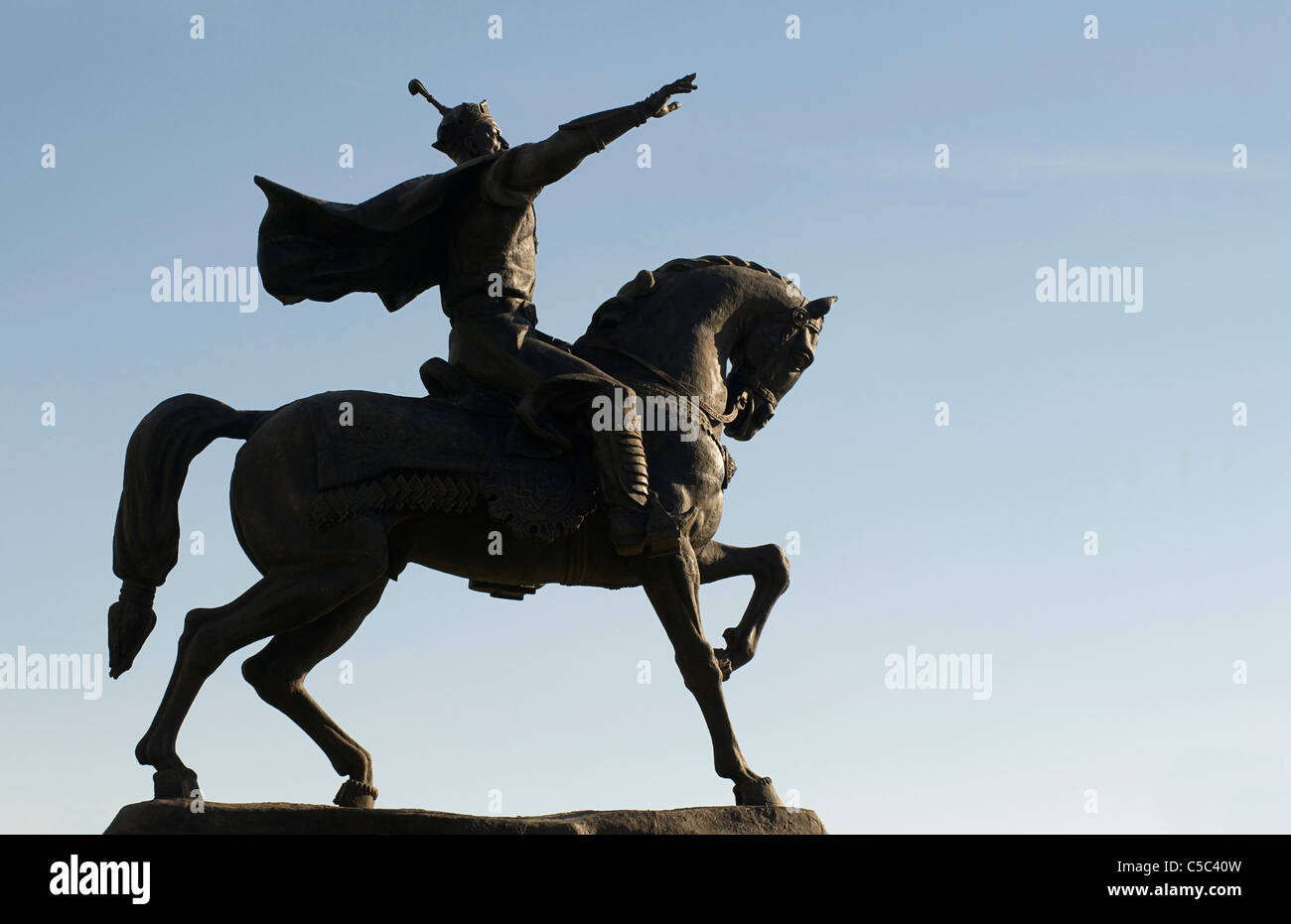 Statue von Amir Temur auf dem Pferderücken, Taschkent, Usbekistan. Tamerlan Stockfoto