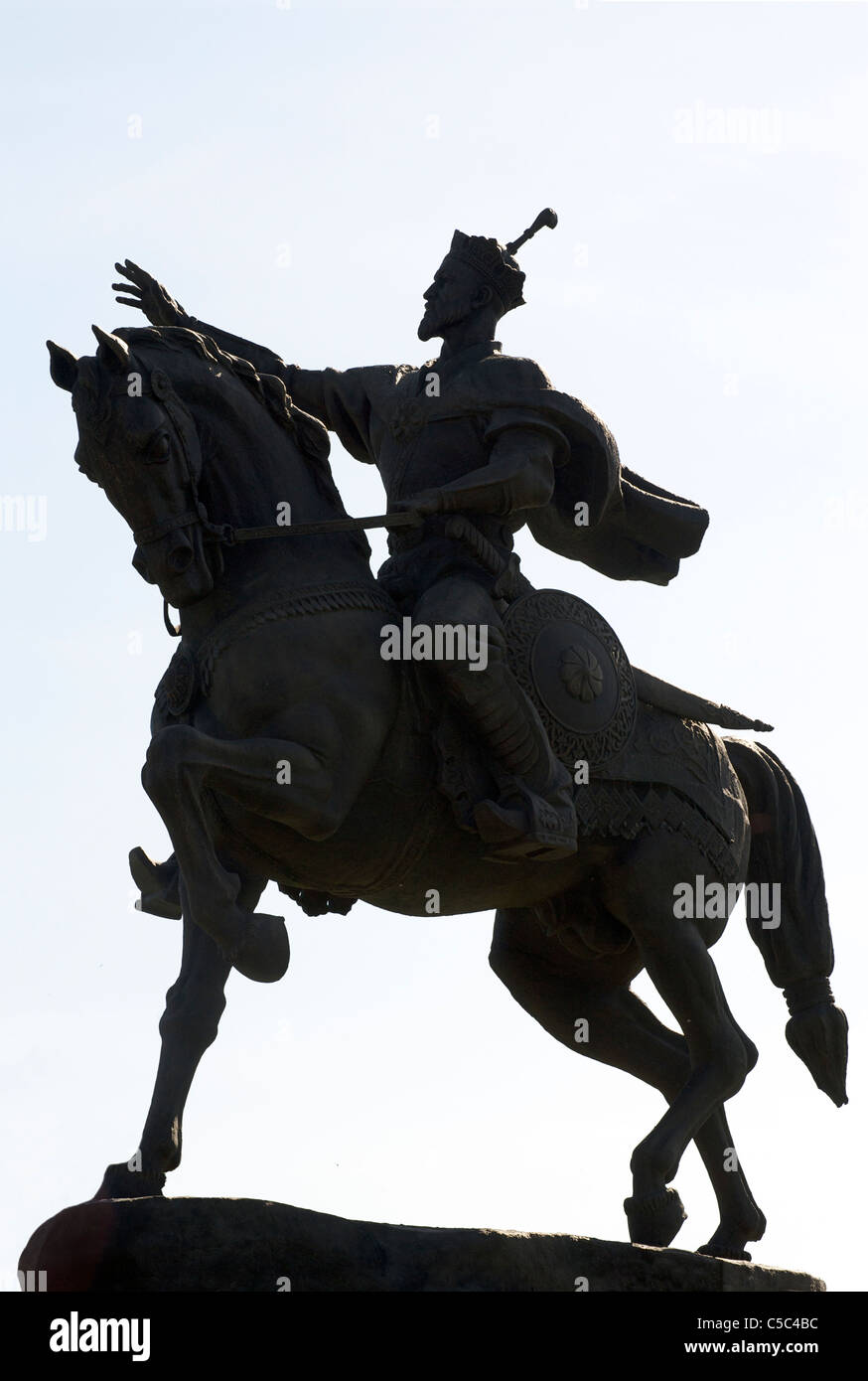 Statue von Amir Temur auf dem Pferderücken, Taschkent, Usbekistan. Tamerlan Stockfoto