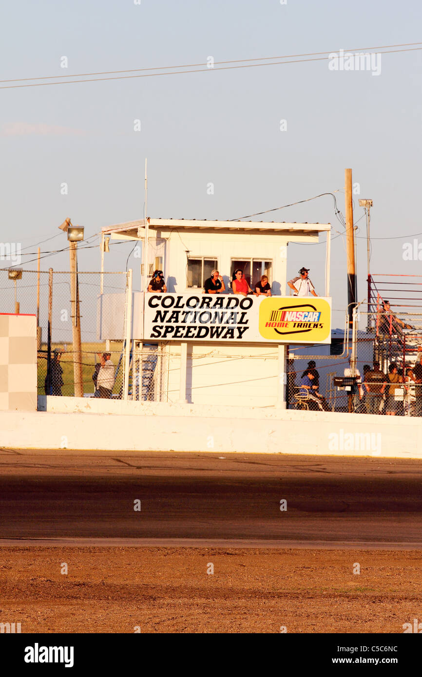 Denver, Colorado - The Colorado National Speedway ist eine gepflasterte Ovalbahn in Dacono, Colorado spanning.375 Meilen Stockfoto