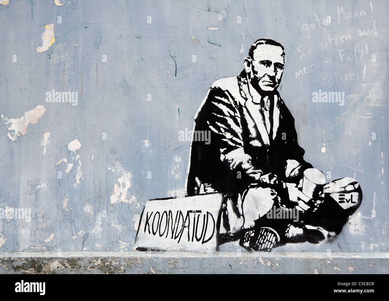 Politische Graffiti, street-Art, Tallinn, Estland Stockfoto