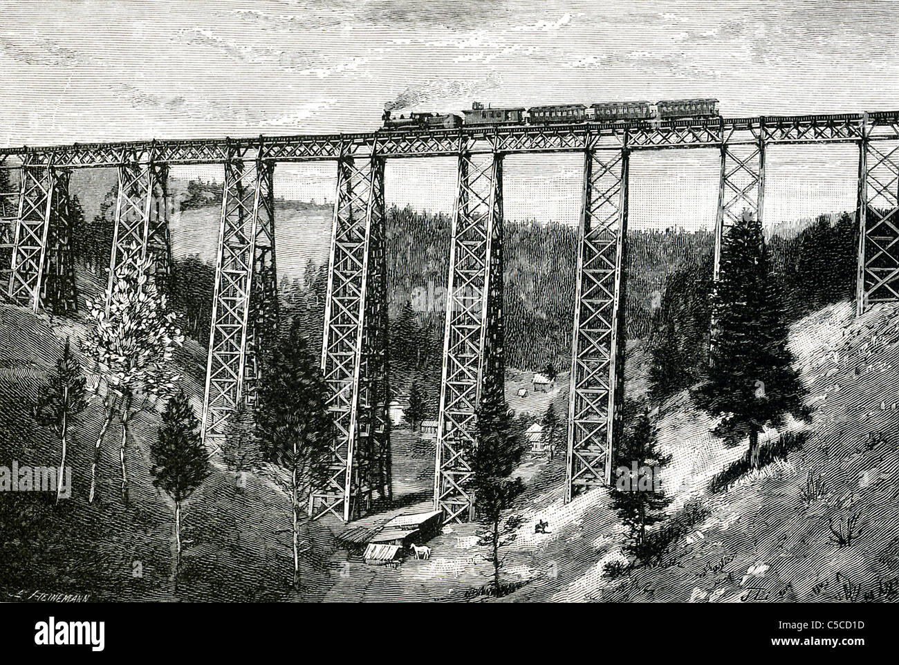 Marent Gulch befindet sich in der Cariacan Schlucht, auf der Northern Pacific Railway, nicht weit von der Flathead-Reservation in Montana. Stockfoto