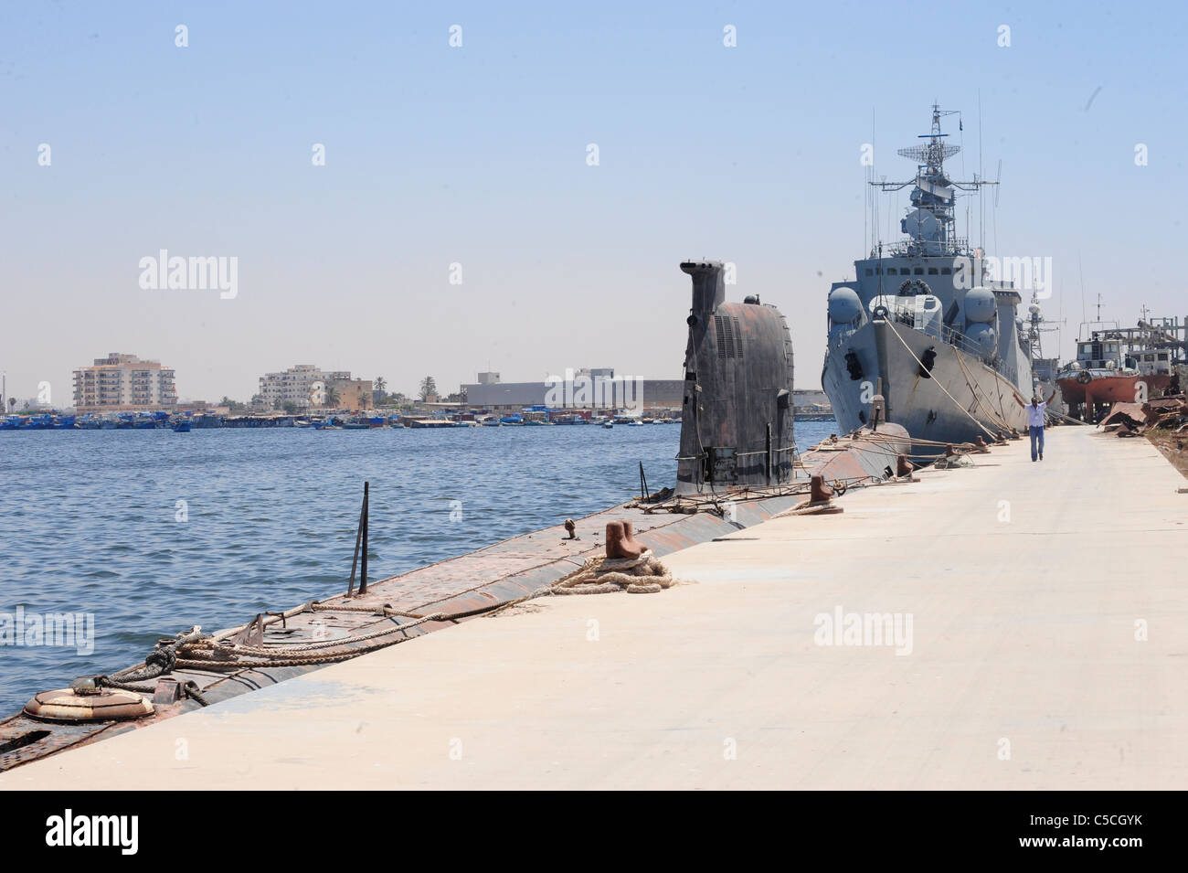 u-Boot in den Docks in Benghazi UdSSR Foxtrot Stockfoto