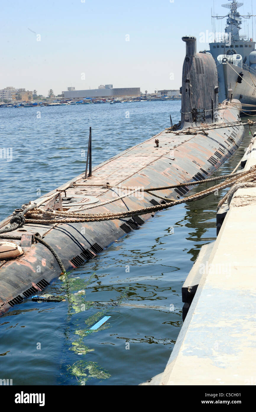 u-Boot in den Docks in Benghazi alte UdSSR Foxtrot Stockfoto