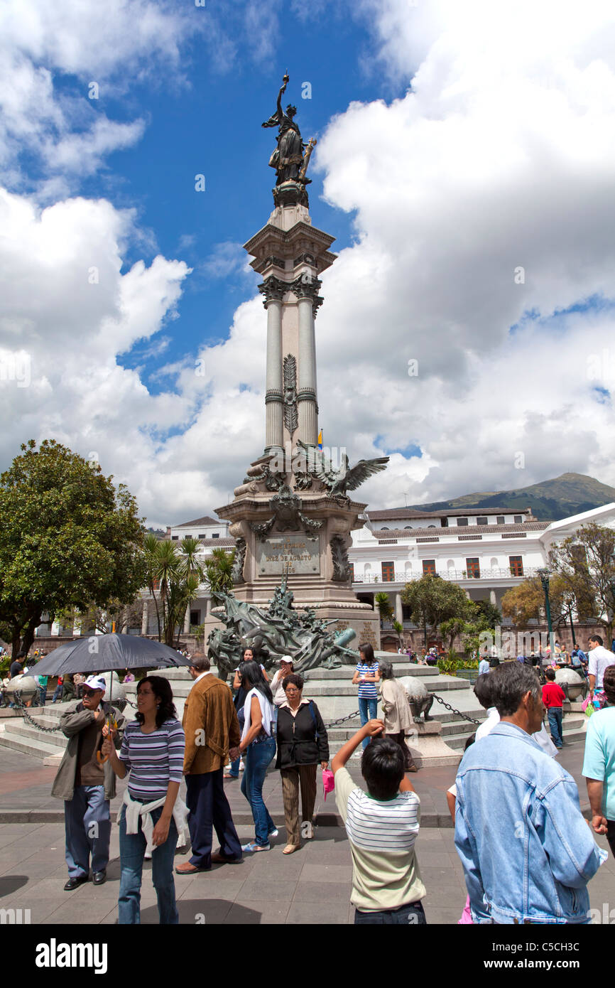 Touristen in Plaza De La Independencia, Quito, Ecuador Stockfoto