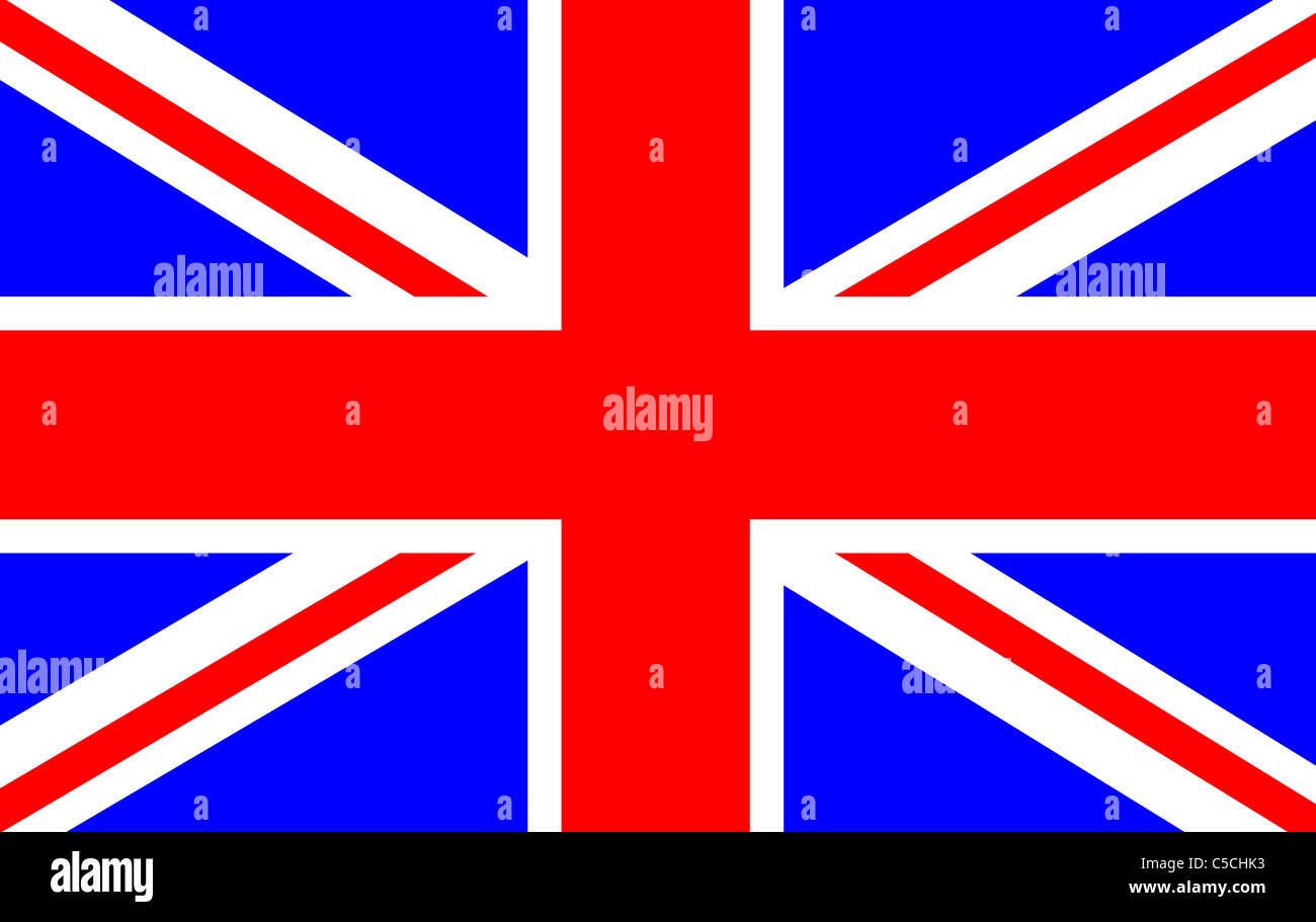 Zeichnung der britischen Flagge (Union Jack). Stockfoto