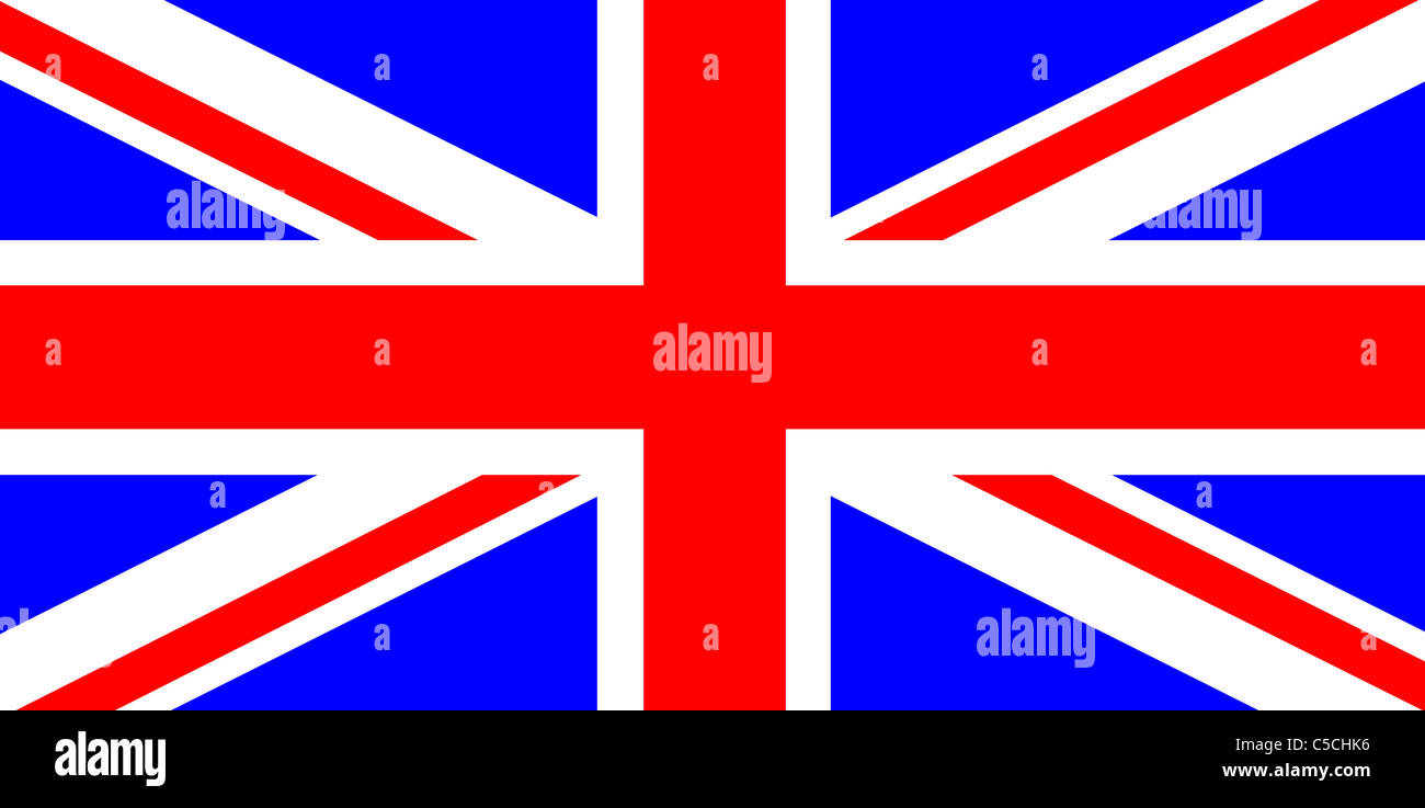 Zeichnung der britischen Flagge (Union Jack). Stockfoto