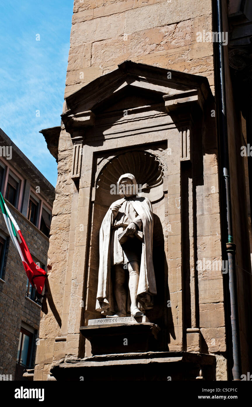 Eine Statue von Giovanni Villani in der Loggia del Mercato Nuovo, Florenz, Italien Stockfoto
