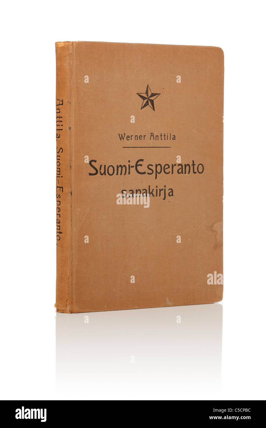 Finnisch-Esperanto-Wörterbuch aus dem Jahr 1911. Stockfoto