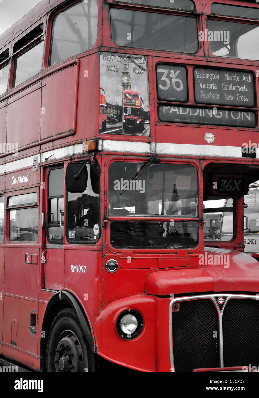 alten Doppeldecker rote Bus Vintage-Klassiker Stockfoto