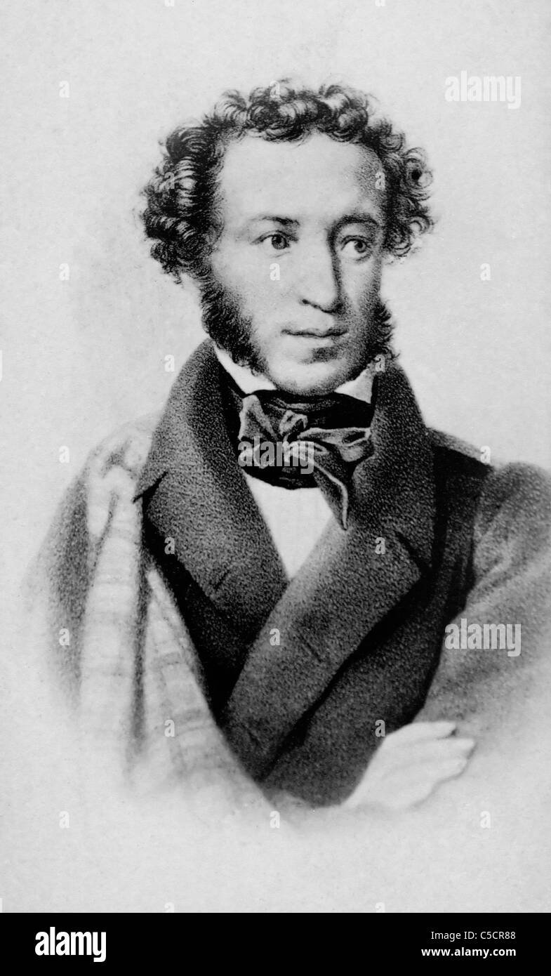 Aleksandr Sergeevich Pushkin, Brustbild, mit leicht nach rechts, um 1830 Stockfoto