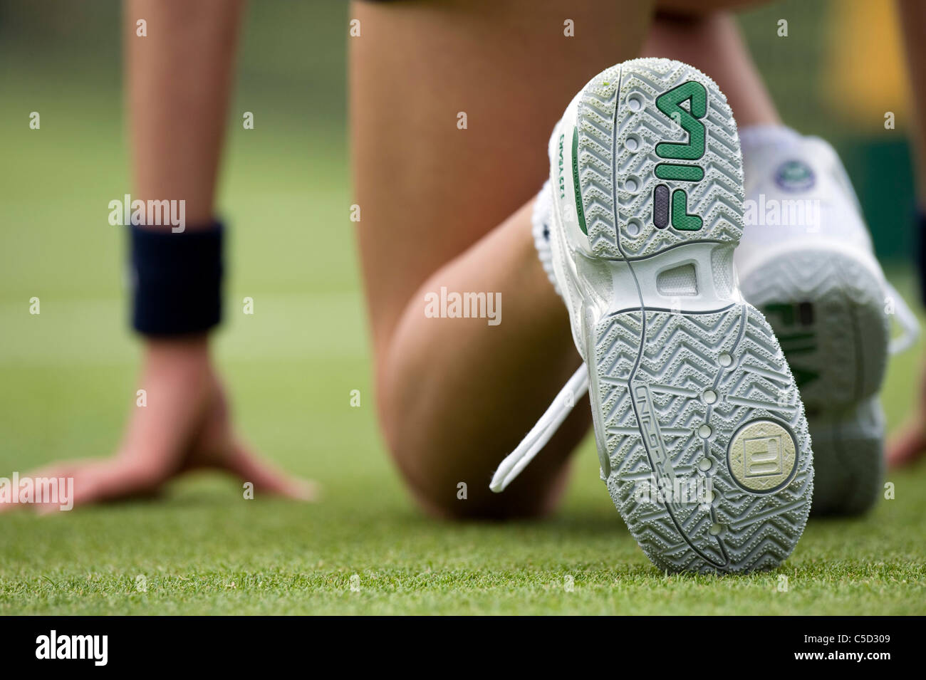 Balljunge Fila Schuh Detail während der 2011 Wimbledon Tennis Championships Stockfoto