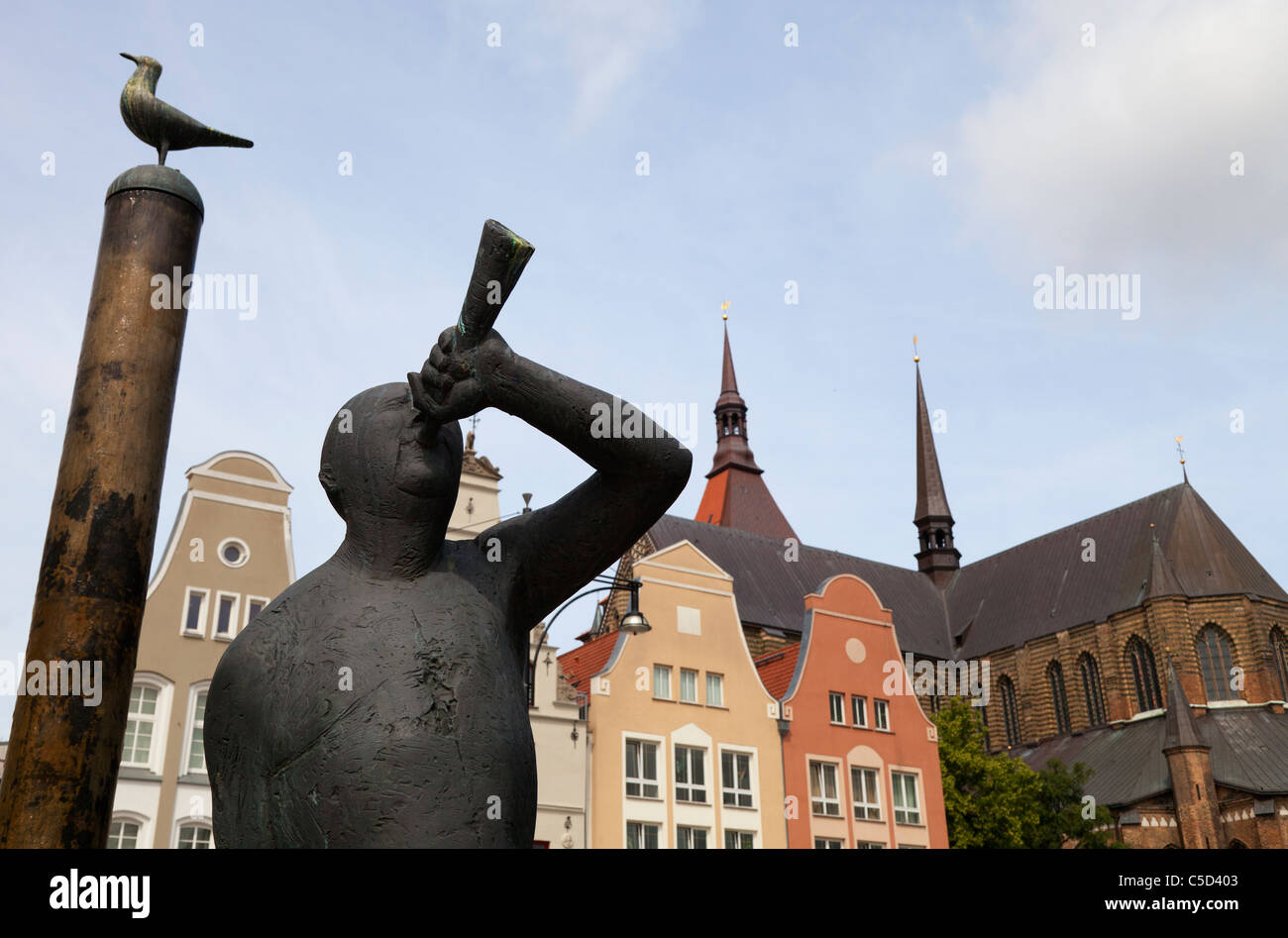 Statue im neuen Rathaus Markt, Rostock Deutschland 3 Stockfoto