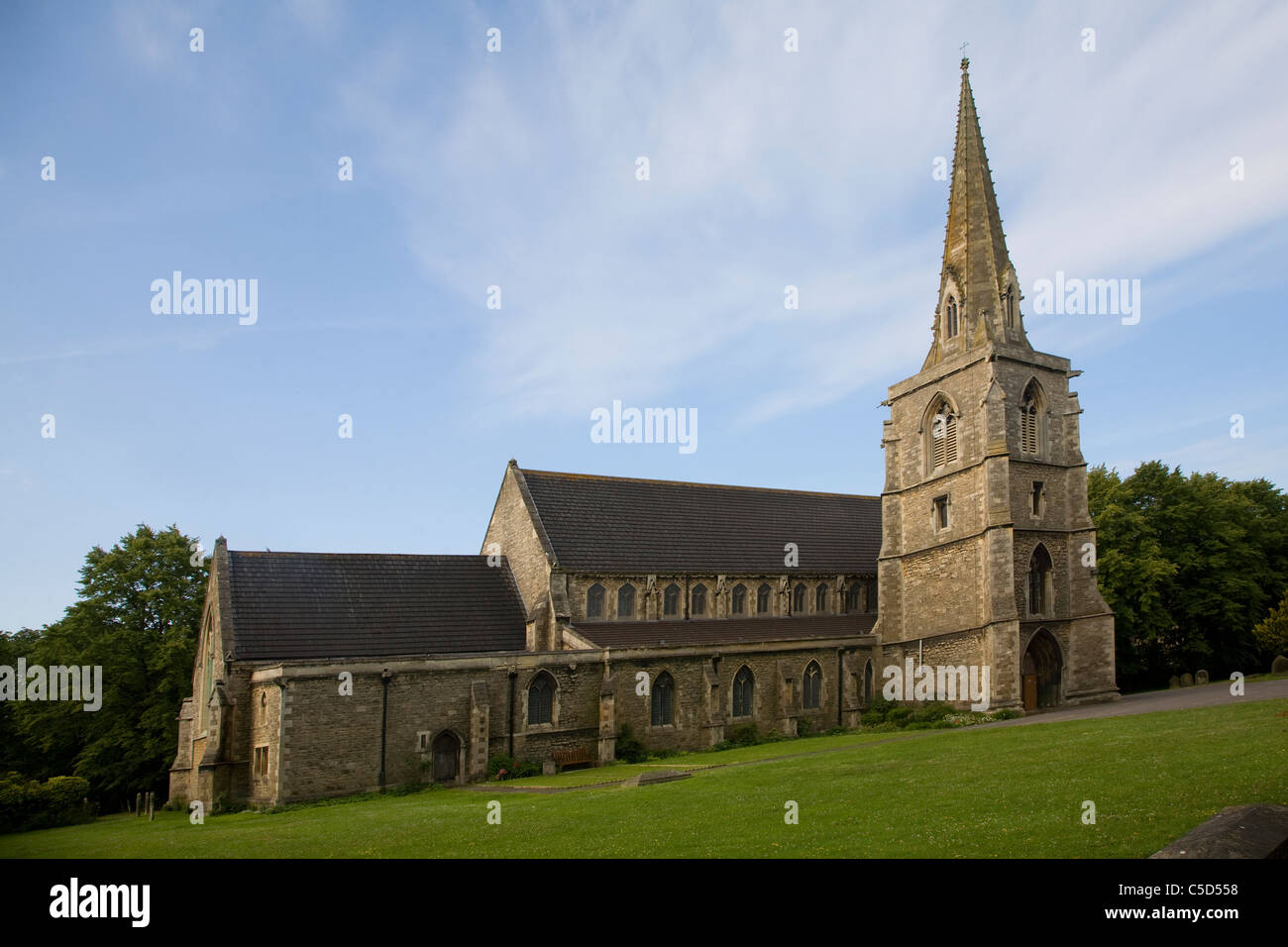 GWR-Bahnhof Dorf geplante Siedlung Swindon St. Markus-Kirche Stockfoto