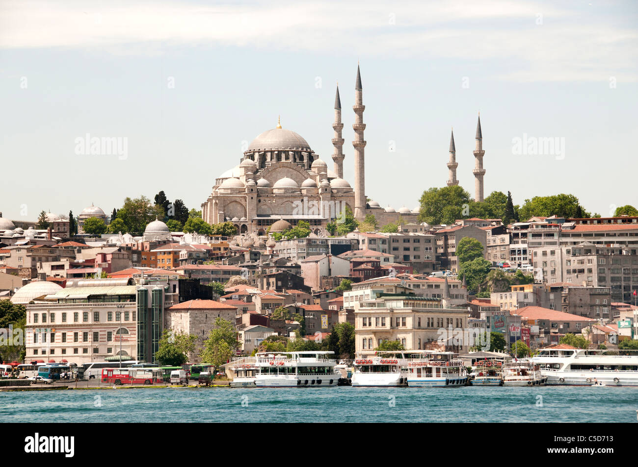 Moschee Süleymaniye Camii Istanbul Türkei Goldene Horn Stockfoto