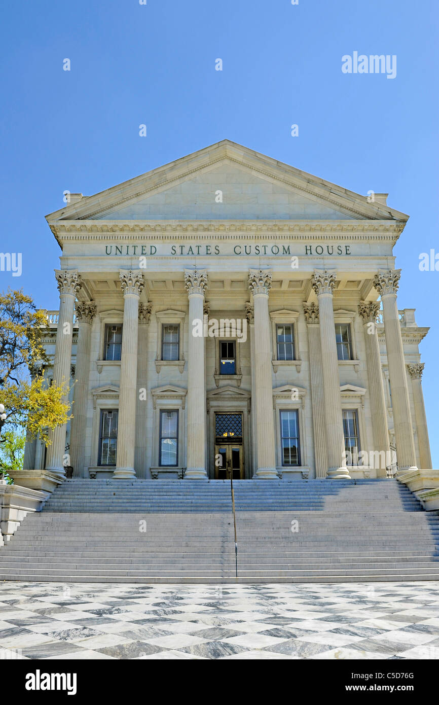 Historische USA Custom House an der East Bay Street im historischen Charleston South Carolina-SC Stockfoto