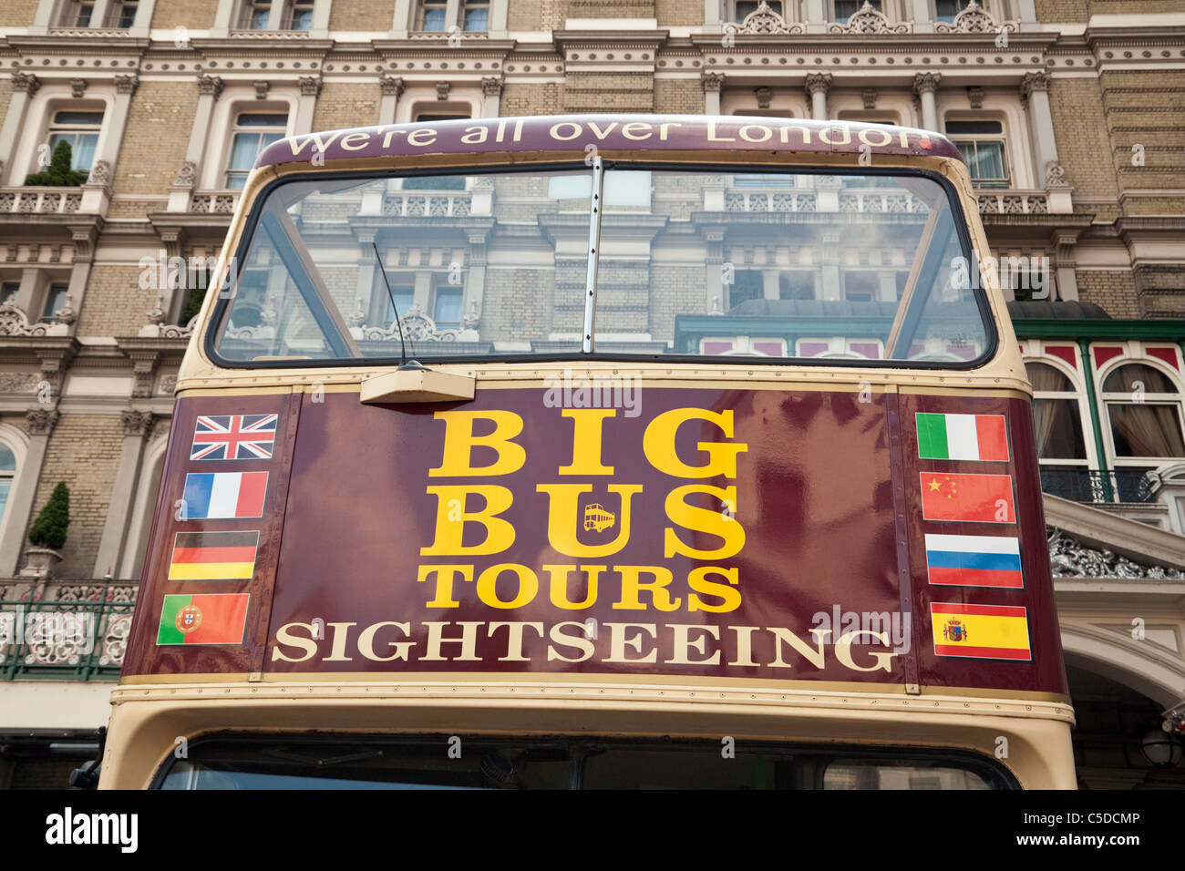 Big Bus Tour Unternehmen Bus am Bahnhof Charing Cross, London UK Stockfoto