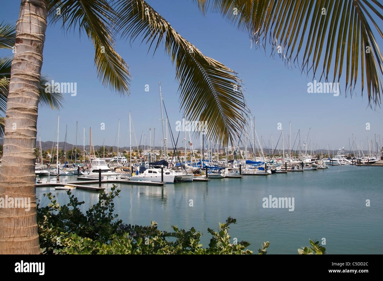 Blick auf die Marina Riviera Nayarit in La Cruz de Huanacaxtle, Nayarit, Mexiko. Stockfoto