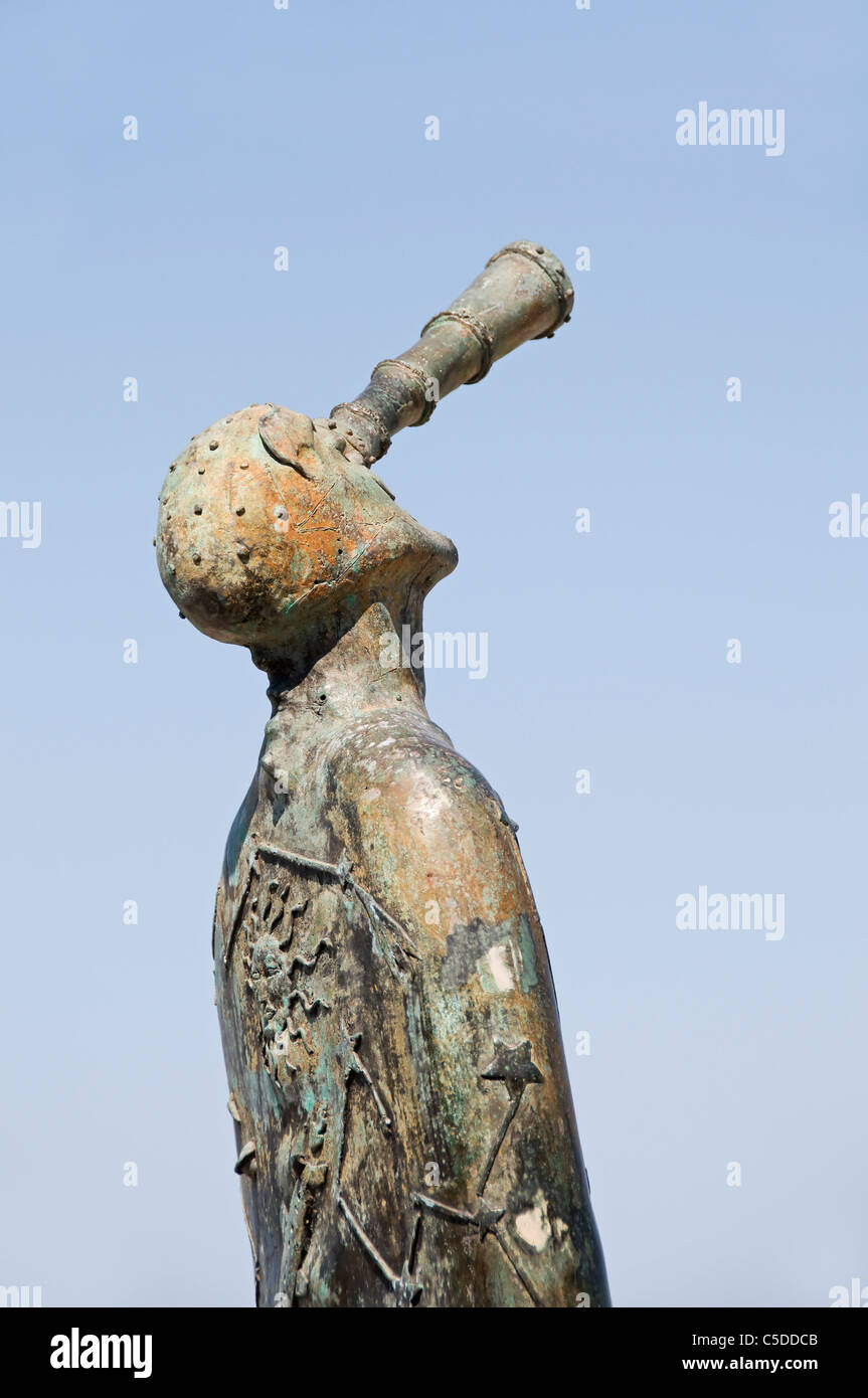 Eine der Figuren in Alejandro Colungas Rotunde des Meeres auf dem Malecon in Puerto Vallarta, Mexiko. Stockfoto