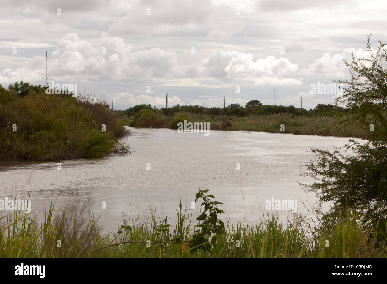 Bereich des Flusses Rio Grande in der Nähe von Brownsville, Texas am Texas Vereinigte Staaten Tamaulipas - mexikanischen Grenze Stockfoto