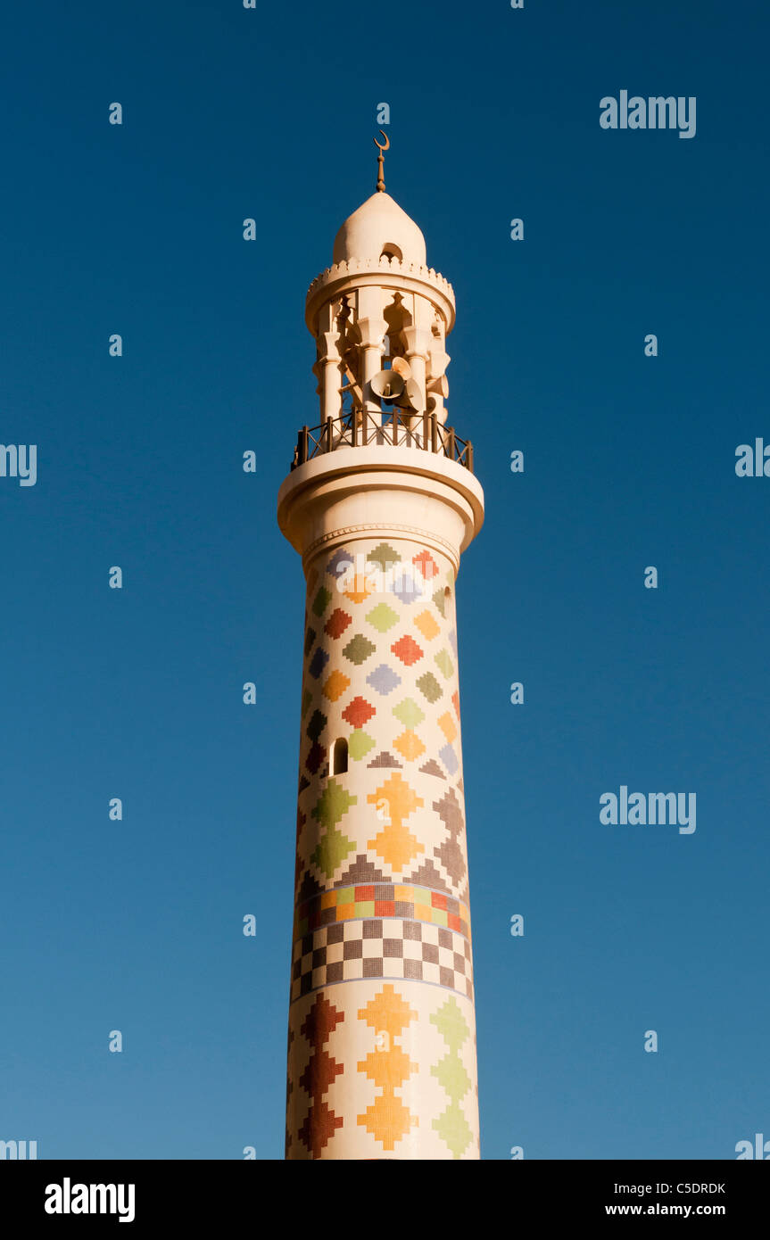 Elk204-1087v Bahrain, Manama, Moschee Minarett Stockfoto
