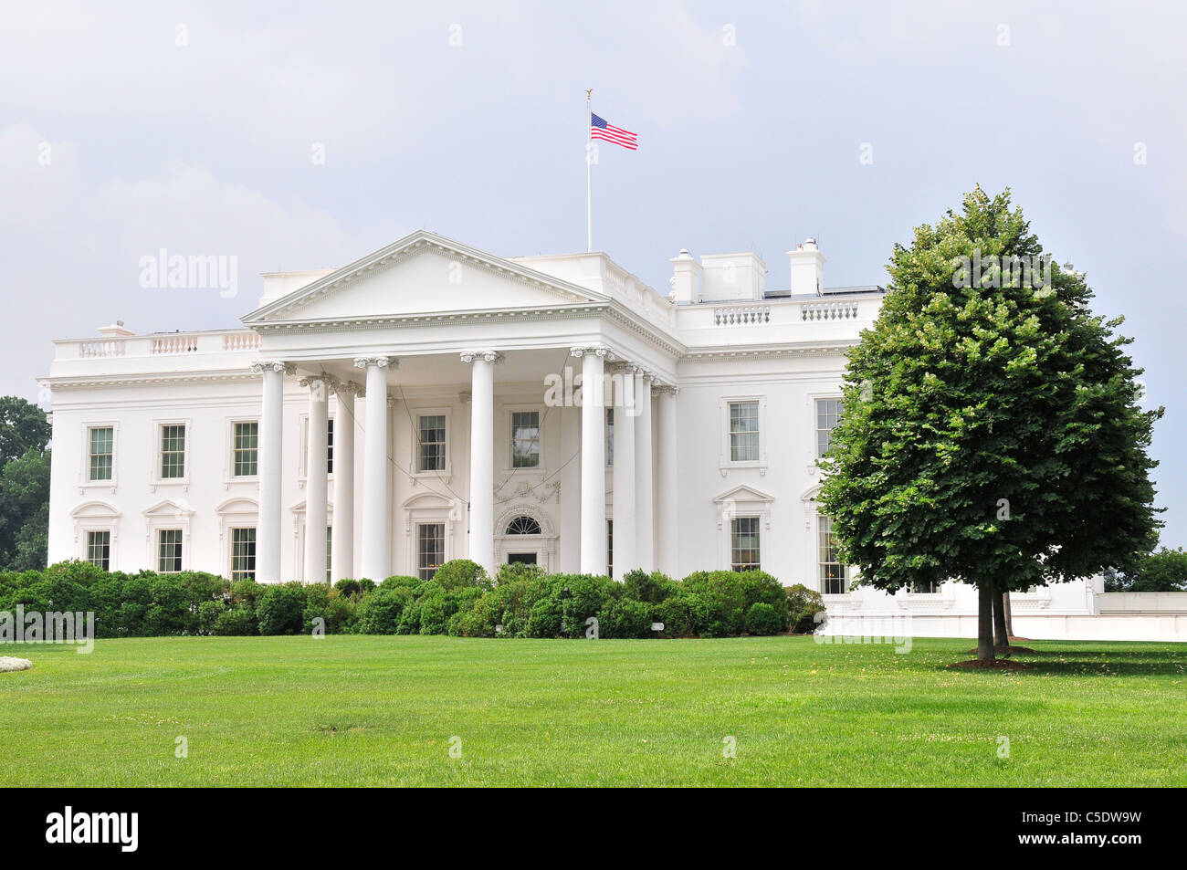 Das weiße Haus ist die offizielle Residenz und wichtigsten Arbeitsplatz des Präsidenten der Vereinigten Staaten. Stockfoto