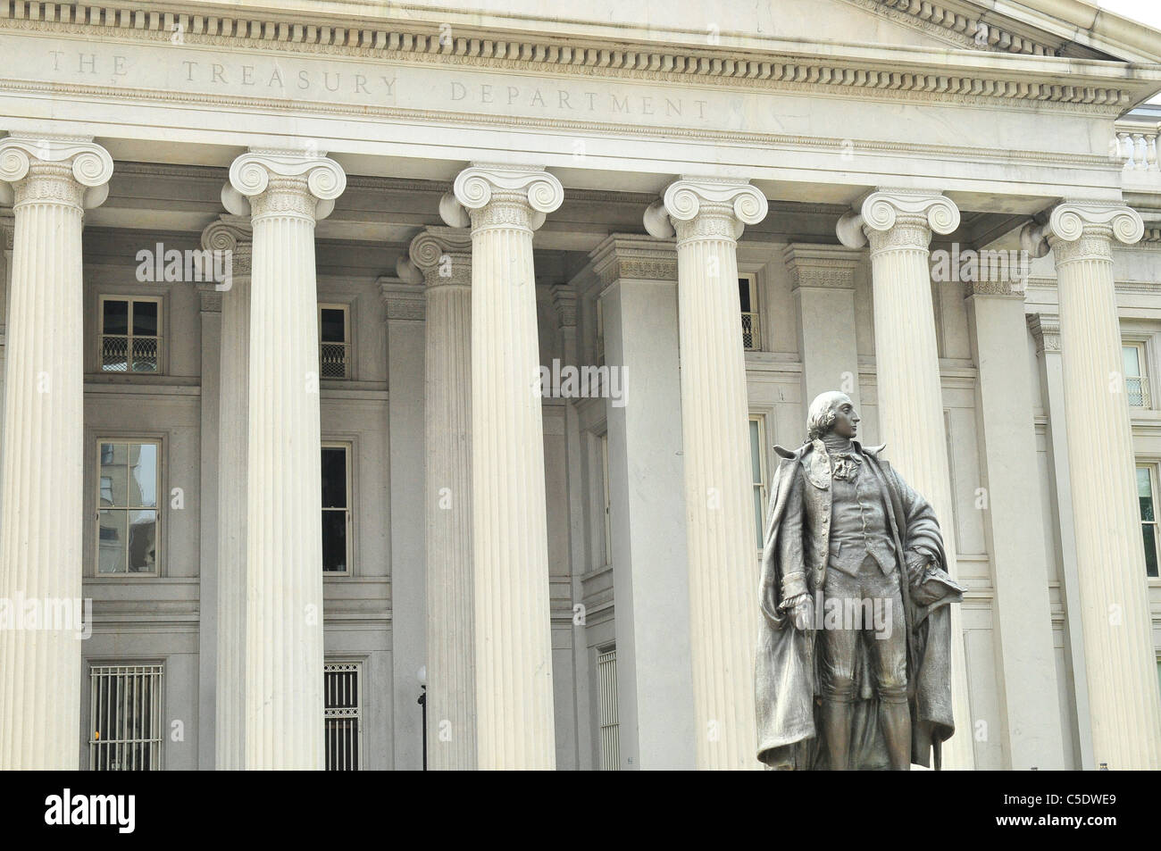 Die Treasury Building in Washington, D.C., auch bekannt als US-Finanzministerium ist eine National Historic Landmark Stockfoto