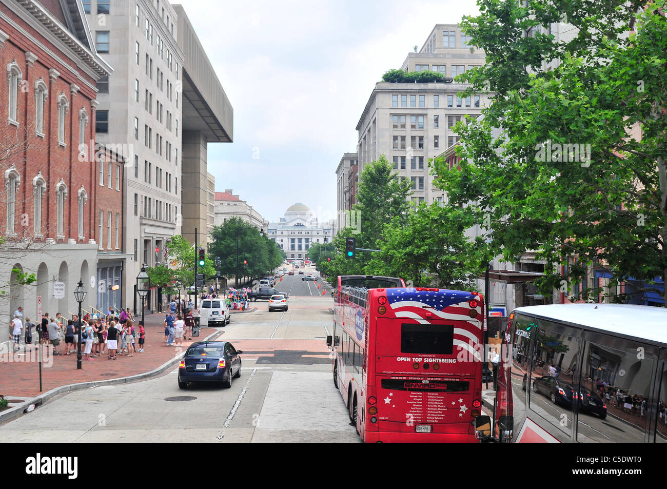 Washington DC Straßenverkehr Bus Tourist Tourismus Stockfoto